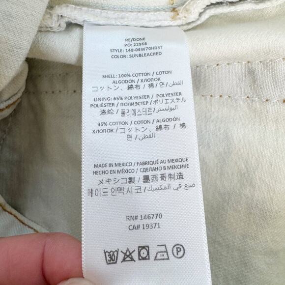 RE/DONE 70s High Rise Short – Sunbleach Vintage-Fade Denim Size 26 NWT - Picture 16 of 16